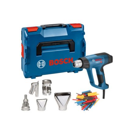 BOSCH Hőlégfúvó LCD kijelzős GHG 23-66 L-BOXX-ban + fúvóka készlet / 2300 W