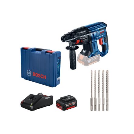 BOSCH GBH 180-LI akkus fúrókalapács + 1 x 4,0 Ah-s akku + SDS-Plus készlet szerszámtáskában