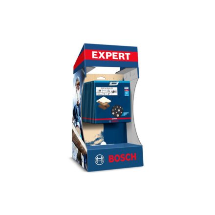 BOSCH EXPERT Tépőzáras csiszolórács klt. 7 részes 125 mm (10 db) pultra helyezhető display-ben