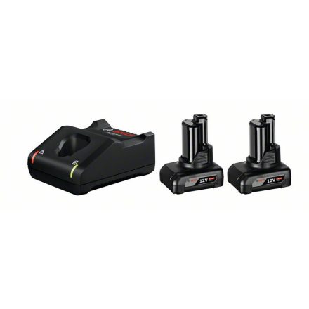 BOSCH Akkumulátor szett GBA 12V / 2 x 6,0 Ah akku + GAL 12V-40 gyorstöltő