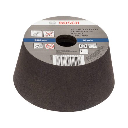 BOSCH Kúpos fazékkorong nagy sarokcsiszolóhoz 110/90 x 55 x 22,2 mm / P60