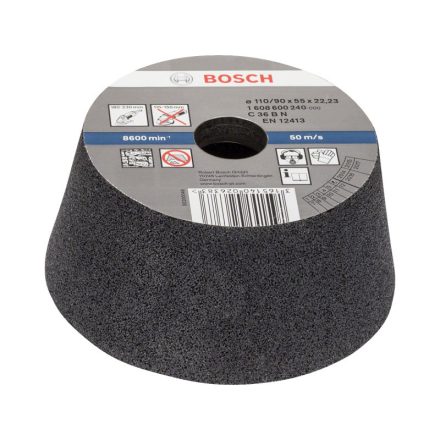 BOSCH Kúpos fazékkorong nagy sarokcsiszolóhoz 110/90 x 55 x 22,2 mm / P30