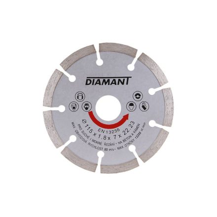 DIAMANT Gyémánt vágókorong 115 x 1,8 x 7,0 x 22,2 mm szegmentált