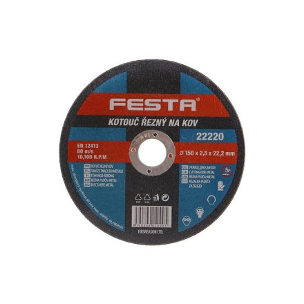 FESTA Vágókorong fémre 150 x 2,5 x 22,2 mm