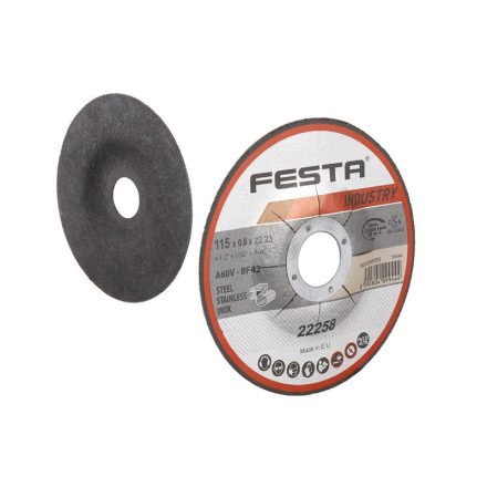 FESTA INDUSTRY Kúpos vágókorong fémre 115 x 0,8 x 22,2 mm inox