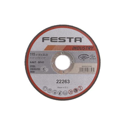 FESTA INDUSTRY Vágókorong fémre 115 x 1,6 x 22,2 mm