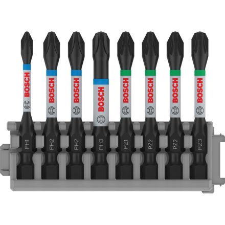 BOSCH PRO Bithegy készlet 8 részes 55 mm (PH1, PH2 x 2, PH3, PZ1, PZ2 x 2, PZ3) Pick & Click