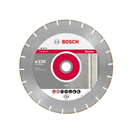 BOSCH Gyémánt vágókorong 230 x 2,8 x 3,0 x 22,2 mm szegmentált Standard for Marble