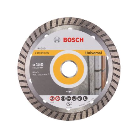 BOSCH Gyémánt vágókorong 150 x 2,5 x 10 x 22,2 mm turbo Standard for Universal