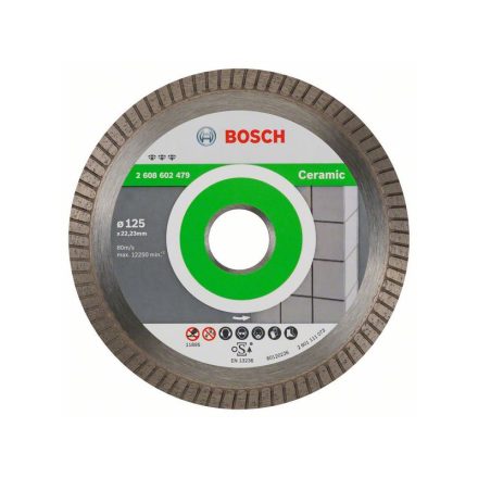 BOSCH Gyémánt vágókorong 125 x 1,4 x 7,0 x 22,2 mm turbo Best for Ceramic