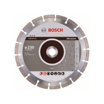 BOSCH Gyémánt vágókorong 230 x 2,3 x 10,0 x 22,2 mm szegmentált Professional for Abrasive