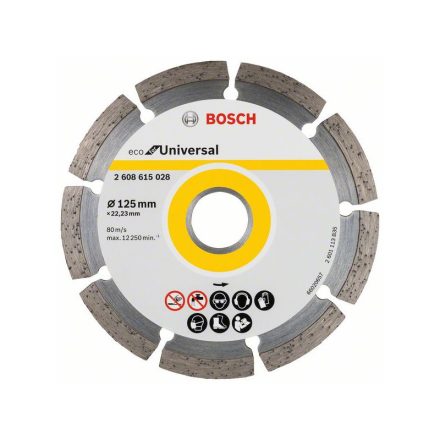 BOSCH Gyémánt vágókorong 125 x 2,0 x 7,0 x 22,2 mm szegmentált ECO for Universal (10 db)