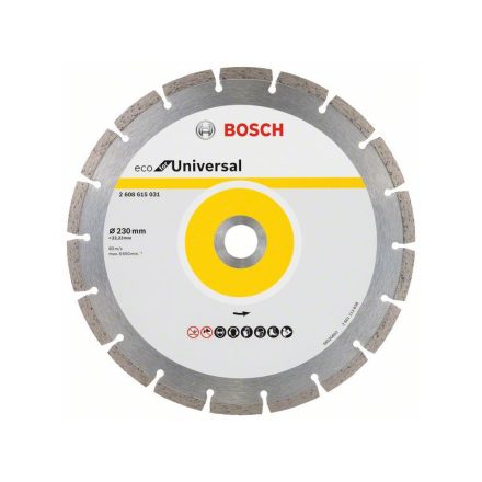 BOSCH Gyémánt vágókorong 230 x 2,6 x 7,0 x 22,2 mm szegmentált ECO for Universal (10 db)