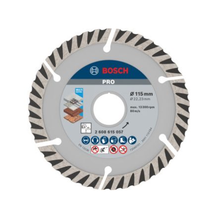 PRO Multi Material Gyémánt vágókorong 115 x 2,0 x 10 x 22,2 mm szegmentált