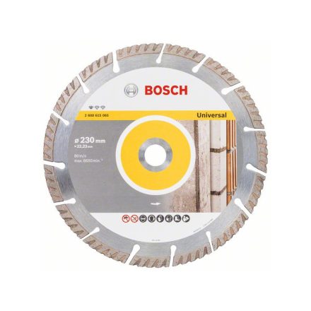 BOSCH Gyémánt vágókorong 230 x 2,6 x 10 x 22,2 mm szegmentált Standard for Universal