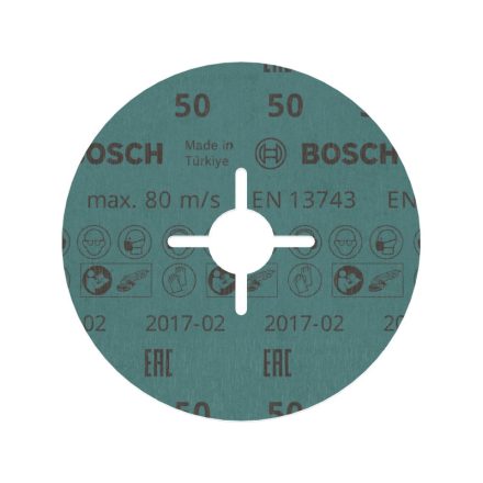 BOSCH PRO Fíbertárcsa inoxhoz 125 x 22,2 mm / P50 kerámia csemcsés