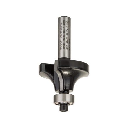 BOSCH Keményfém lekerekítő maró golyóscsapággyal 32,7 (r=10 mm) x 16,5 x 57 x 8 mm