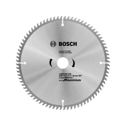 BOSCH Fűrésztárcsa alumíniumhoz 250 x 30 x 3,0 mm / 80T