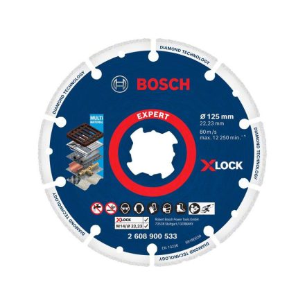 BOSCH EXPERT Gyémánt vágókorong 125 x 22,2 mm X-LOCK szegmentált