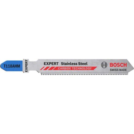 BOSCH EXPERT Dekopírfűrészlap inox lemezekhez T 118 AHM 83/1,1 mm karbidfogas (3 db)