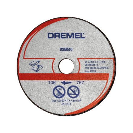 DREMEL DSM510 Vágókorong fémre 77 x 11,1 mm (3 db)