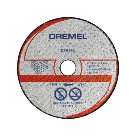 DREMEL DSM520 Vágókorong kőre 77 x 11,1 mm (2 db)