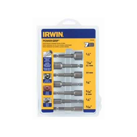 IRWIN Power-Grip Roncsolt csavarfej leszedő készlet 7 részes bit befogású