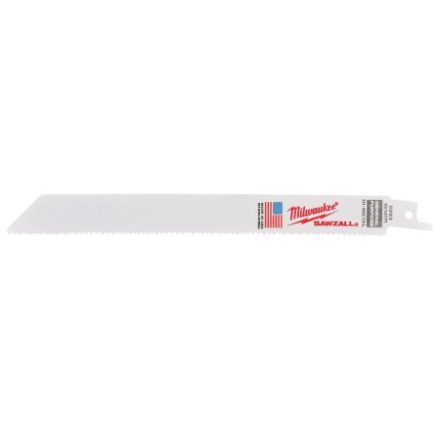 MILWAUKEE Szablyafűrészlap 200 mm / 10-14TPI bimetál (fa, fém, műanyag) (5 db)