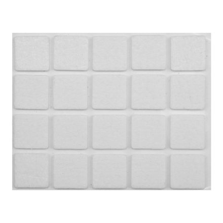VOREL Öntapadós csúszásgátlós bútorláb alátét négyszög fehér 20 x 20 mm (20 db)