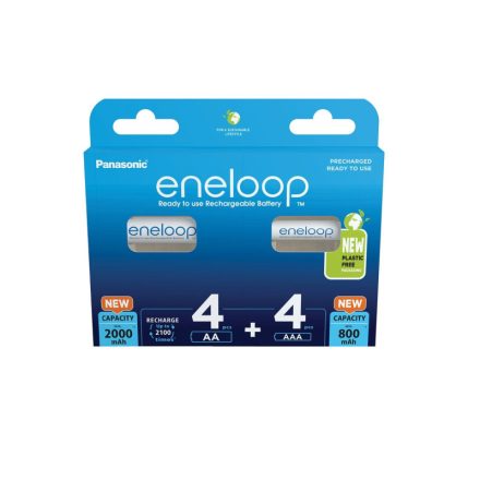 ENELOOP AAA/mikro 1,2 V 800 mAh akku + AA/ceruza akkumulátor 1,2 V 2000 mAh (4-4 db)