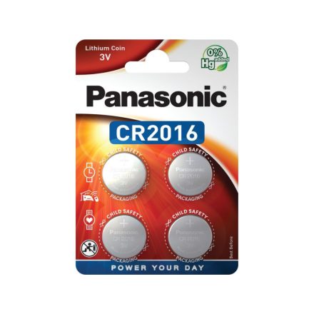 PANASONIC CR2016 lítium gombelem 3 V (4 db)