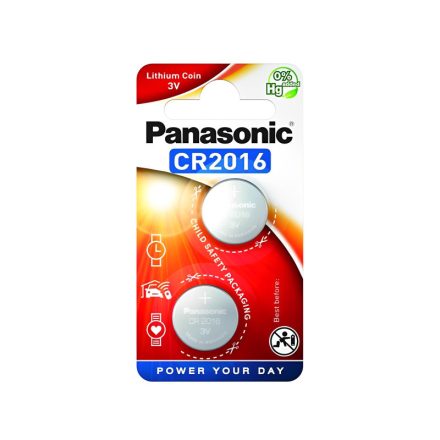 PANASONIC CR2016 lítium gombelem 3 V (2 db)