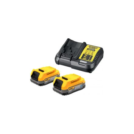 DEWALT Powerstack Akkumulátor és töltő szett 18 V (2 x 1,7 Ah akku) DCB1102E2