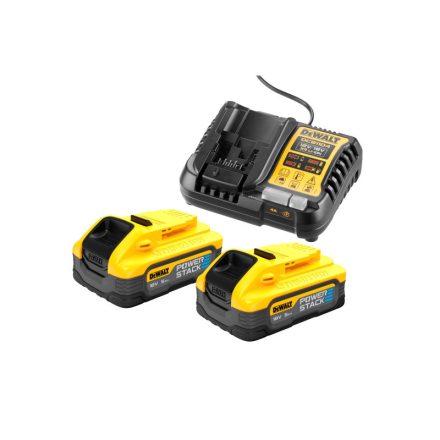 DEWALT Powerstack Akkumulátor és töltő szett 18 V (2 x 5 Ah akku) DCB1104H2