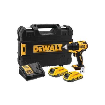 DEWALT Akkus fúrócsavarozó 18 V szénkefe nélküli (2 x 2,0 Ah akku + töltő + TSTAK) DCD708D2T