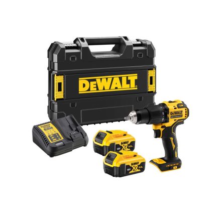 DEWALT Akkus ütvefúró-csavarozó 18 V szénkefe nélküli (2 x 5,0 Ah akku + töltő + TSTAK) DCD709P2T