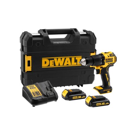 DEWALT Akkus ütvefúró-csavarozó 18 V szénkefe nélküli (2 x 1,5 Ah akku + töltő + TSTAK) DCD709S2T