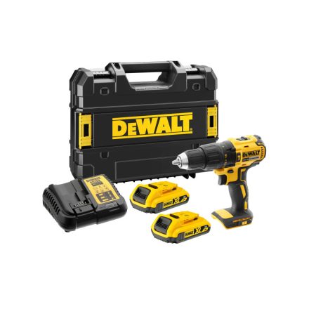 DEWALT Akkus ütvefúró-csavarozó 18 V szénkefe nélküli (2 x 2,0 Ah akku + töltő + TSTAK) DCD778D2T