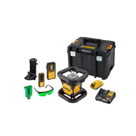 DEWALT Akkus önbeálló forgólézer 18 V (zöld) (1 x 2,0 Ah akku + töltő + TSTAK) DCE079D1G