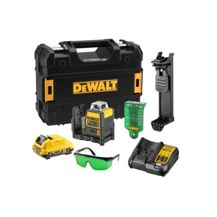 DEWALT Akkus keresztvonalas lézer 18 V (zöld) (1 x 2,0 Ah akku + töltő) DCE0811D1G