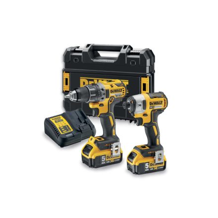 DEWALT Akkus erőcsomag 18V (DCD791 + DCF887 + 2 x 5,0Ah akku + töltő +TSTAK)