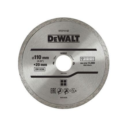 DEWALT Gyémánt vágókorong csempéhez vizes/száraz 110 x 20 mm folytonos