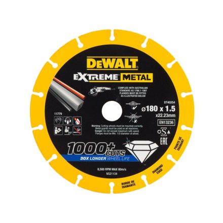 DEWALT EXTREME METAL Gyémánt vágókorong fémre 180 x 1,5  x 22,2 mm (fém/alu/inox)