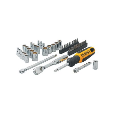 DEWALT Bithegy és dugókulcs készlet 50 részes 1/4"