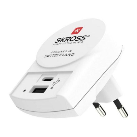 SKROSS USB adapter (USB-A 2.4 Ah, USB-C 3 Ah akku)