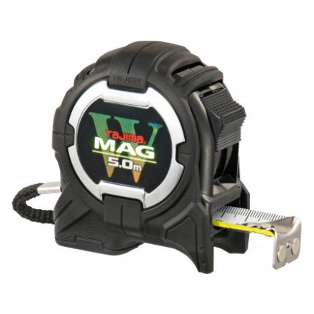 TAJIMA W-Mag Mérőszalag 5 m x 25 mm kétoldalon skálázott, mágneses házzal