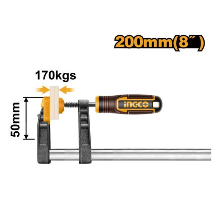 INGCO Gyorscsavarszorító 200 x 50 mm