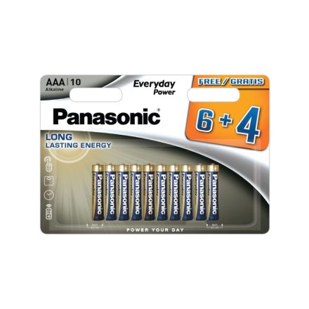 PANASONIC AAA/mikro tartós alkáli elem 1,5 V (10 db)