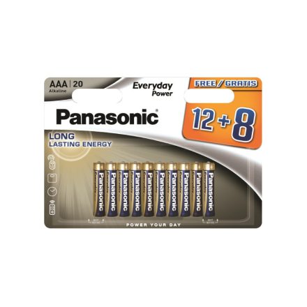 PANASONIC AAA/mikro tartós alkáli elem 1,5 V (20 db)