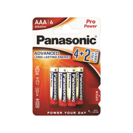 PANASONIC AAA/mikro szuper tartós alkáli elem 1,5 V (6 db)